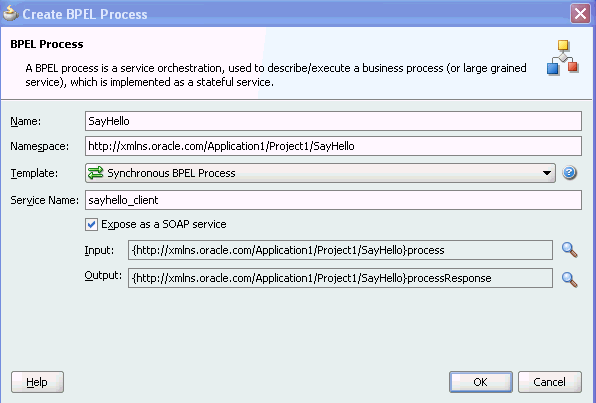 Create BPEL process