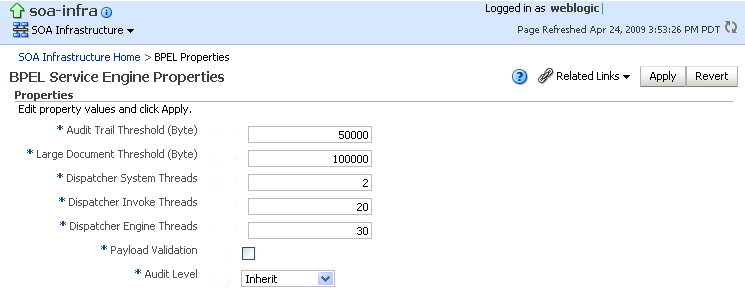 Description of soaadmin_bpel_props.gif follows
