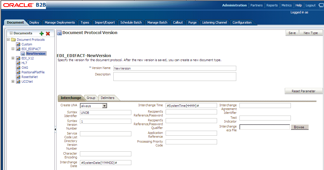 Input the document version