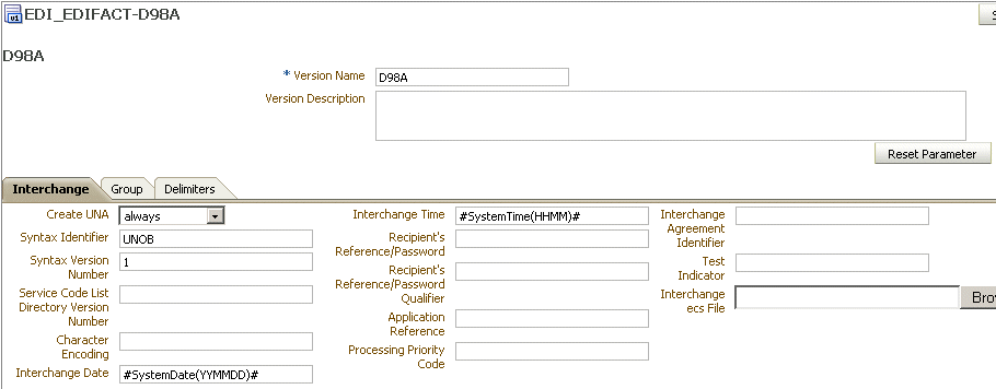 Document version parameters