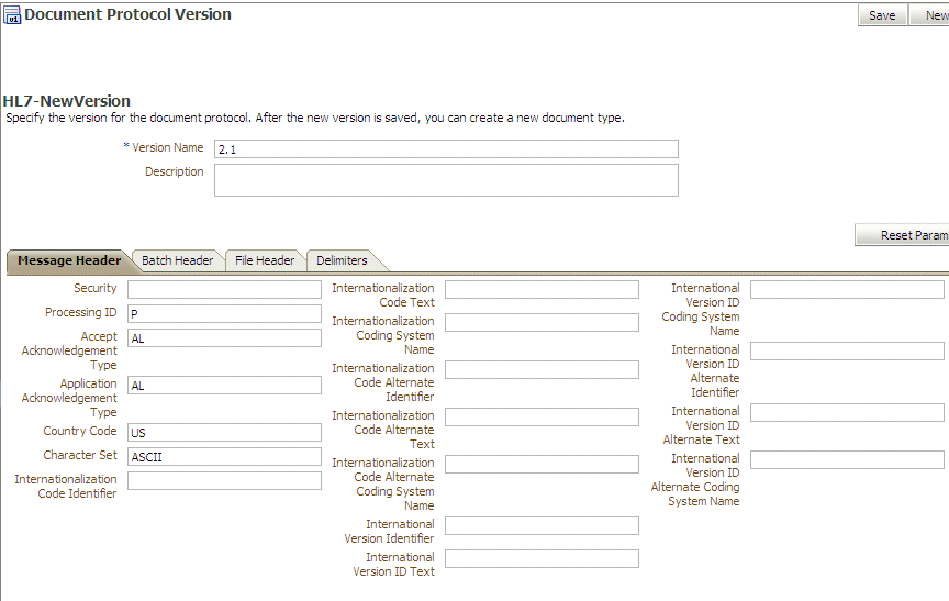 Document version parameters