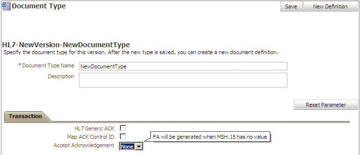 Document type parameters