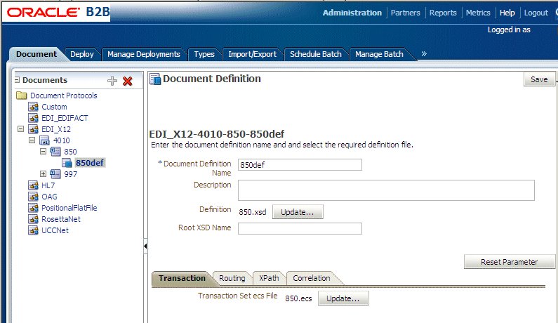 Document definitions