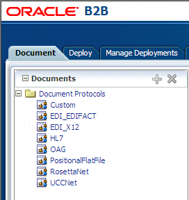 Document protocols available in Oracle B2B