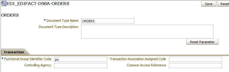 Document type parameters