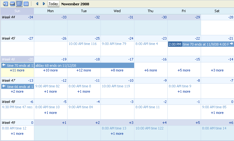 Customized display of dates