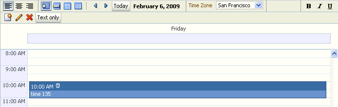 Customized Toolbar for a Calendar