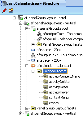 Calendar Facets in the Structure Window