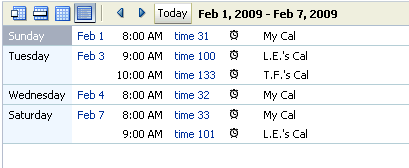 dayType List Type for List View