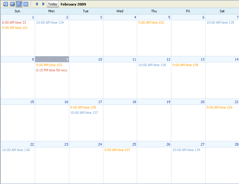 Calendar shows a single month