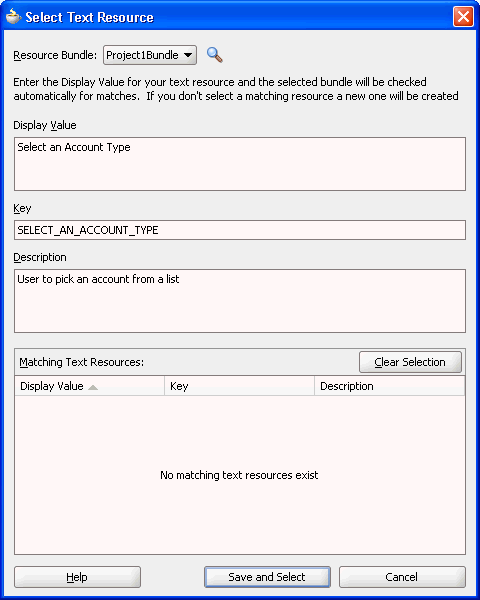 Select Text Resource Editor