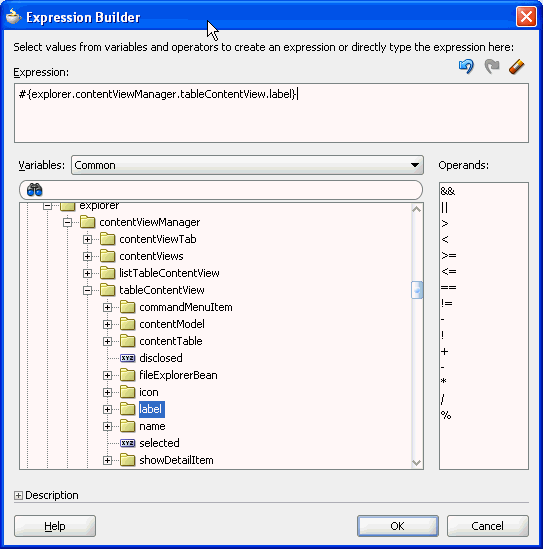 Expression Builder Dialog