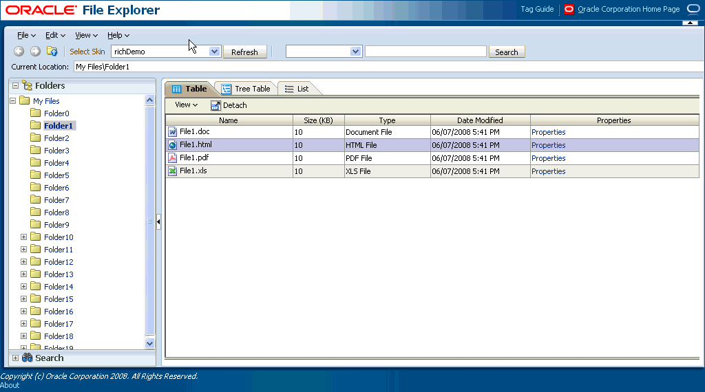 File Explorer demo application