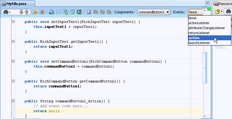 JDeveloper Source editor