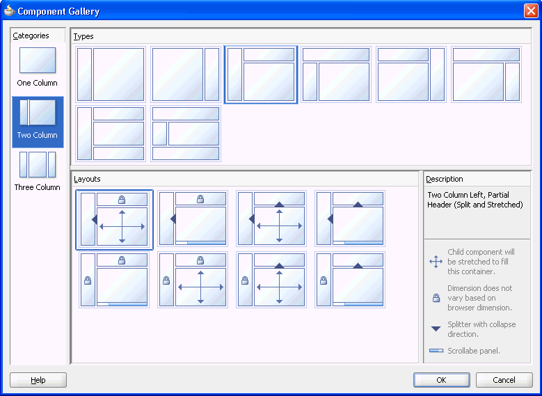 You can choose from a number of quick layouts
