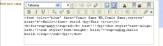RichTextEditor in source mode