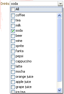 selectManyChoice component