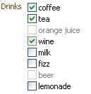 selectManyCheckbox component