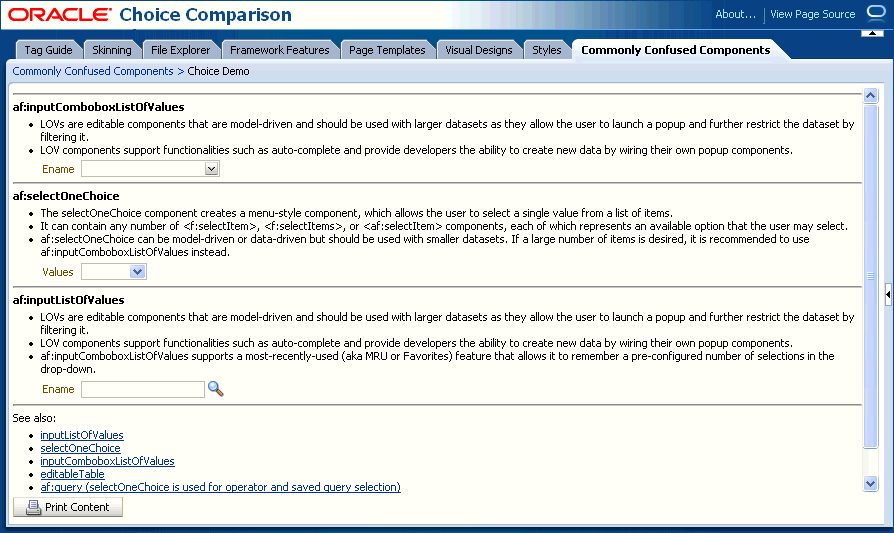 Commonly confused components