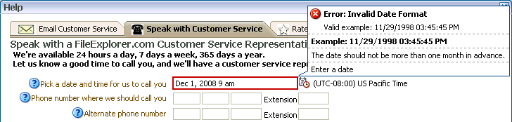 Different message types displayed