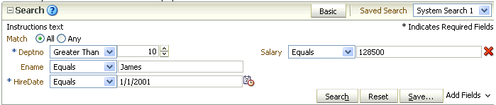 Dynamic search criteria