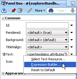 Expression builder is accessible from the PI