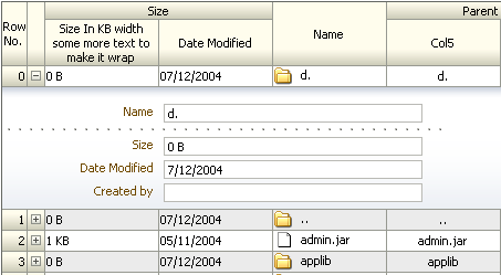 Expanded detailStamp facet