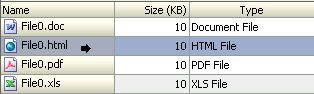 Arrow as selection icon in row header