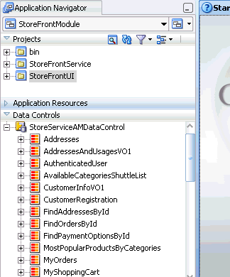 Data Controls panel in JDeveloper