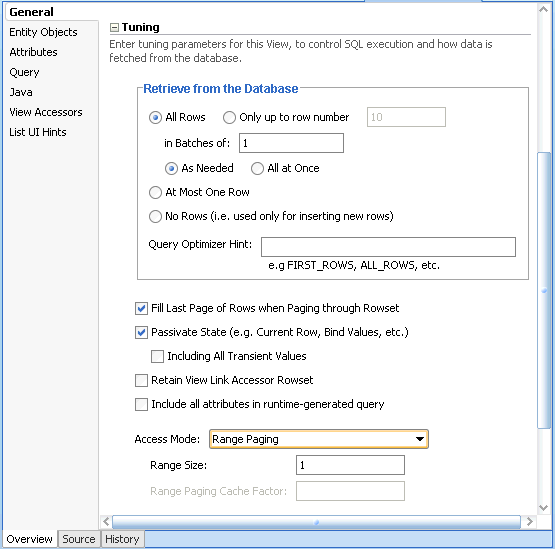 Data Model panel