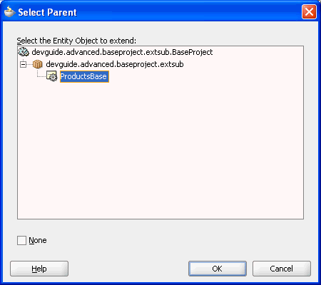 Business Components extends with dialog