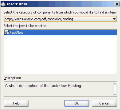 Insert Item dialog