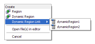 Dynamic Region Link Menu