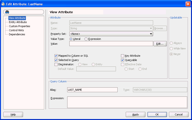 Image of View Object editor