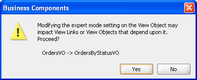 Image of dependent components dialog reminder