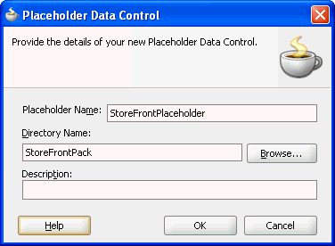 New Placeholder Data Control dialog