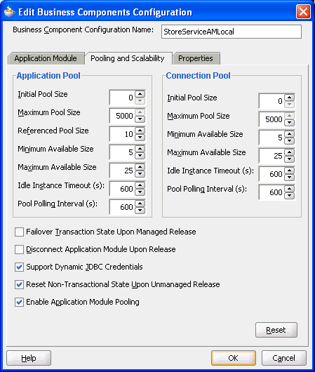 Pooling and Scalability tab
