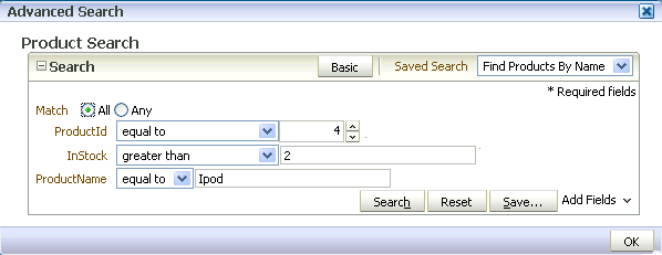 Advanced mode query