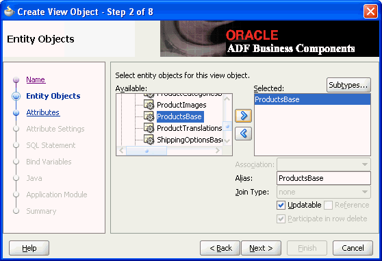 Create View Object dialog.