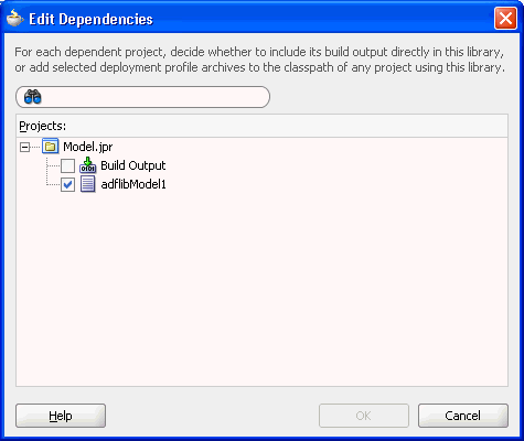 Edit Dependencies deployment profile selection