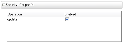 Update operation enabled on entity object