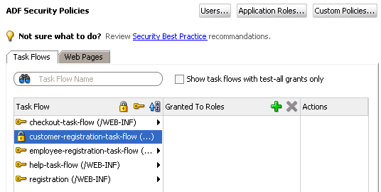Selecting a resource in ADF policy editor