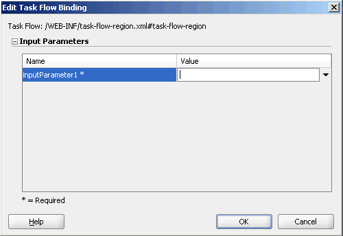 Edit Task Flow Binding Dialog