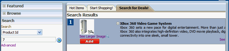 FOD product search view