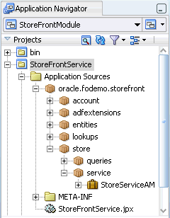 StoreFrontService data model project