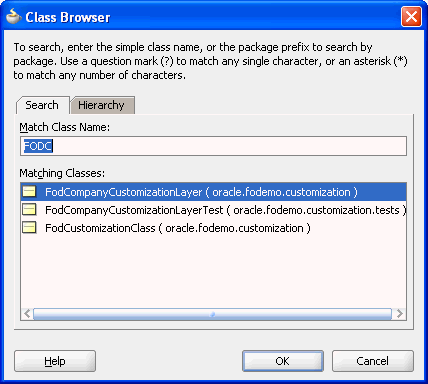JUnit Class Browser.