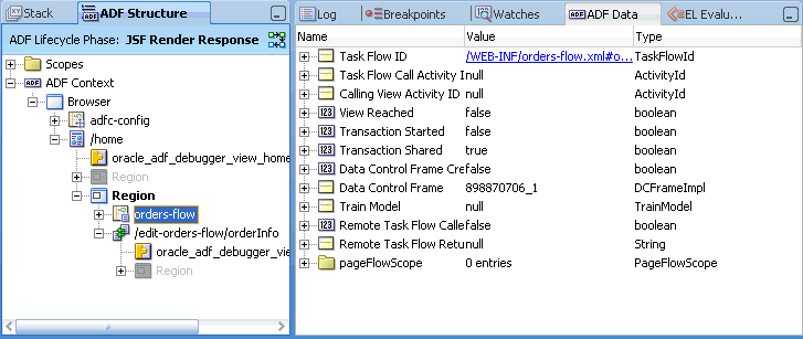 ADF Structure Window Selection and ADF Data Window Data