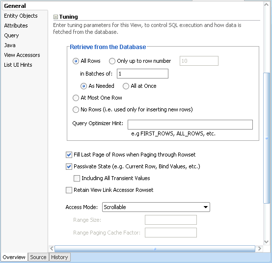 Data Model panel
