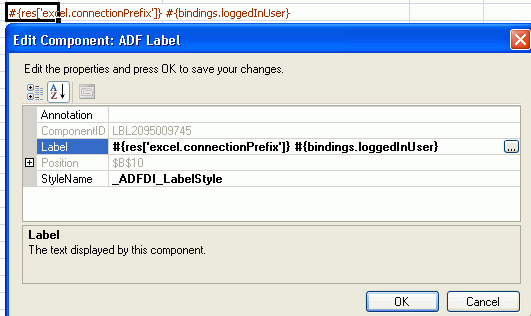 ADF Label component displaying output from a managed bean
