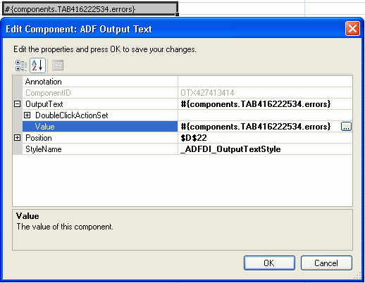 The ADF Output Text Component